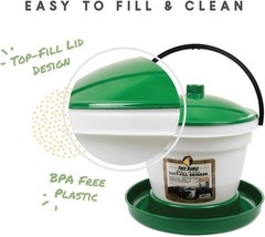 BPA-Free 3.5 Gallon Poultry Drinker with Easy-Fill Design and Handle