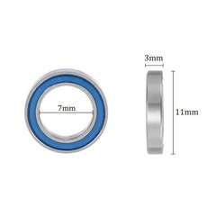 10pcs MR117-2RS Ball Bearing – 7x11x3mm Chrome Steel Double Sealed Deep Groov