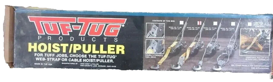 TUF-TUG TT2-4W Web Strap Puller 2 feet 2000 lb. Lift, 4000 lb. Pull 1″ Web USA
