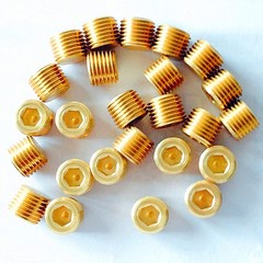 HeavyDuty Brass Pipe Plug 1/2 NPT Internal Hex 3 Pcs for Fluid Control