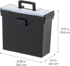 Slim Portable Letter/Legal File Tote Box, 4 Pack, BPA-Free Plastic Storage Bi…