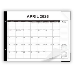 Desk calendar 2026-2027 22″x17″ paper(04/2026-10/2027) – 22″W x 17″H, Black