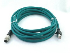 COGNEX CCB-84901-1003-05 5m (15ft) Green PVC Patch Cable 8p M12 Connector RJ45
