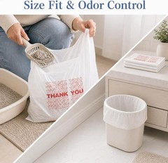 1000 Count Plastic Thank You Tshirt Bag, White Grocery Trash Bags with Handles 1
