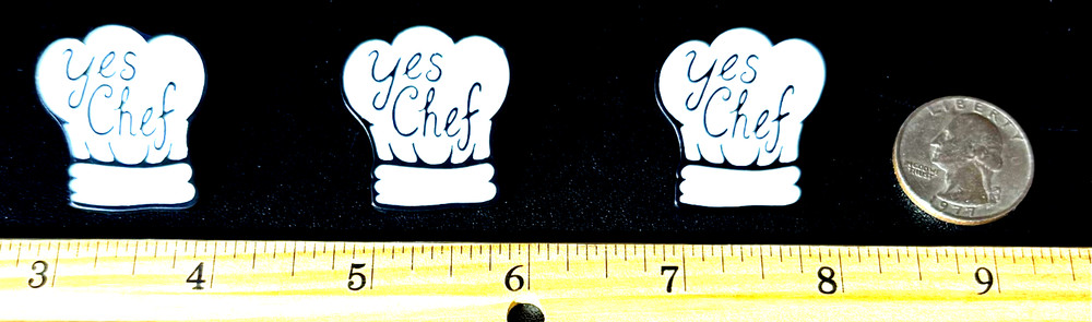 ⭐ LOT OF 3! ⭐ YES CHEF LARGE LAPEL PIN RESTAURANT KITCHEN BOSS COAT APRON PINS