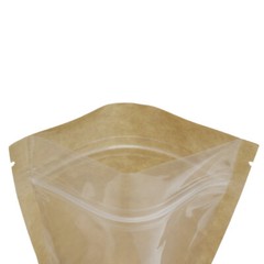 50/100 Clear Kraft Paper Resealable Stand Up Zipper Seal Lock Pouch Food Storage