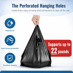 Heavy Duty Black T-Shirt Bags 11.5×6.5×22″ Plastic Grocery Carryout 1000 Ct
