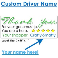 for Uber Eats Driver Thank You Stickers Please Rate Increase Tips CUSTOM NAME