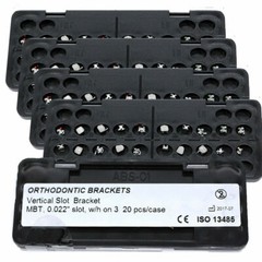 5×Dental Orthodontic Metal Vertical Slot Brackets MBT 022 With 3 Hooks Bomaoer