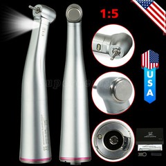 Dental 1:5 Increasing Fiber Optic LED Contra Angle Handpiece E-type Fit NSK YBB