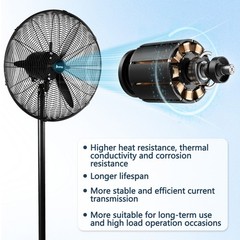 20″ High Velocity Industrial Pedestal Fan, 5000CFM Oscillating Fan With 4-Speeds