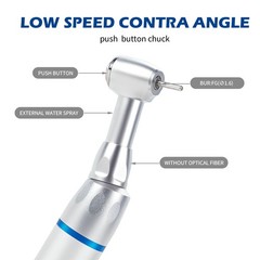 NSK Style Dental Slow/Low Speed Push Contra Angle Handpiece Fit FG 1.6mm Burs