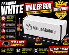 200 – 6 x 4 x 2 White Corrugated Shipping Mailer Packing Box Boxes