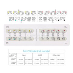 AZDENT Dental Ortodontic Bracket Metal Brackets 20Pcs/pack Mini MBT 022 & 3 Hook