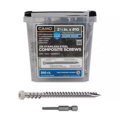 #10 2-1/2 In. 316 Stainless Steel Star Drive Stone Gray Composite Deck Screws (3