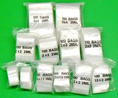 1200 Bags Assorted 2mil Clear Reclosable Assortment 6 Sizes 200each – 1×1 To 3×4