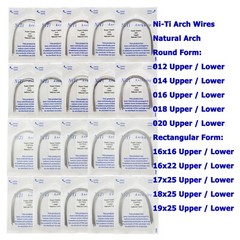 100pc Dental Orthodontic Arch Wires Niti Rectangular Round Natural 1622 012 016