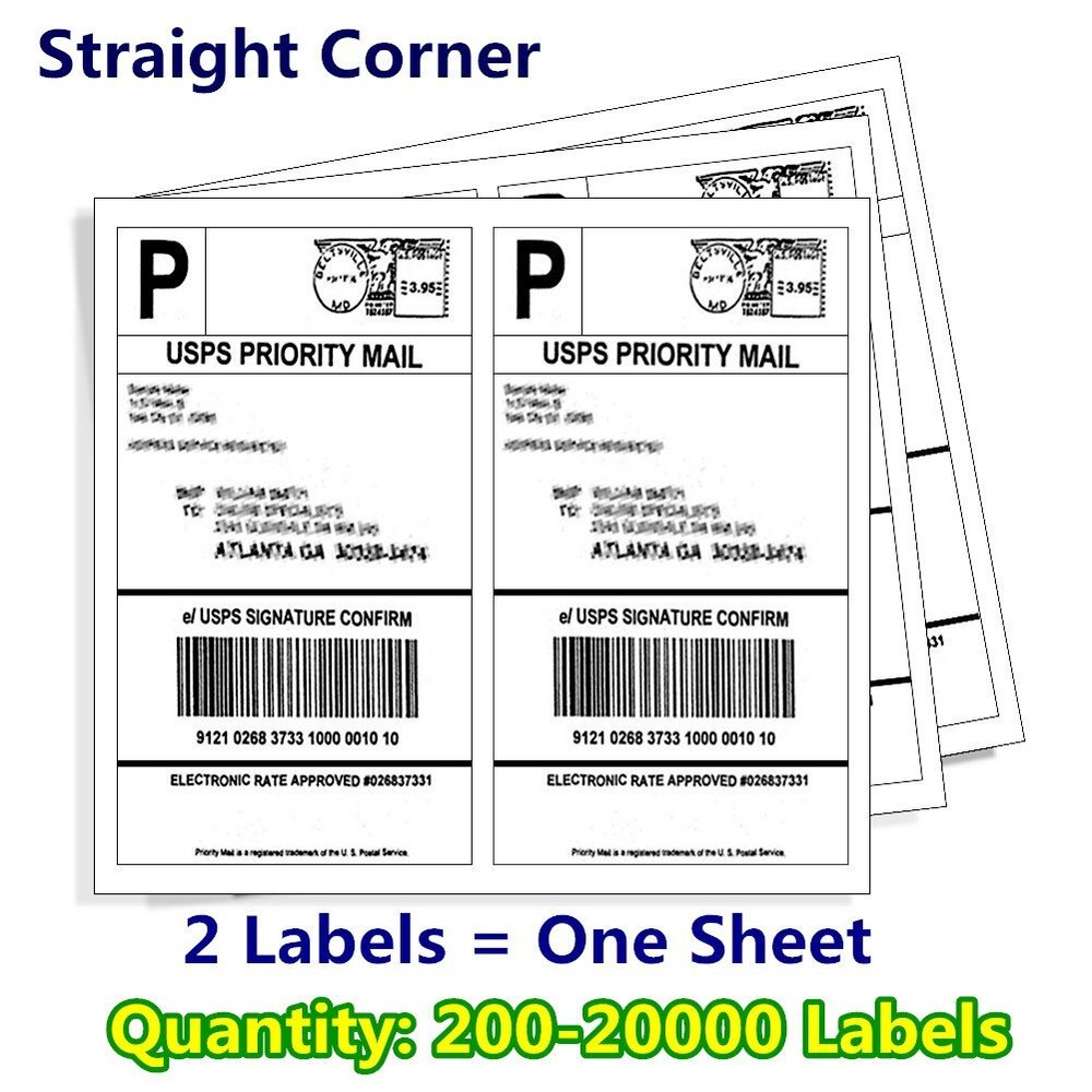200-20000 8.5×5.5 Shipping Mailing Labels Half Sheet Self Adhesive for Laser ink