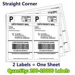 200-20000 8.5×5.5 Shipping Mailing Labels Half Sheet Self Adhesive for Laser ink