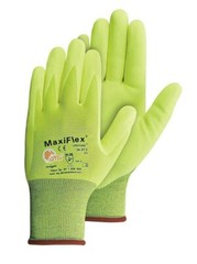 PIP 34-874FY MaxiFlex Ultimate HI VIS Micro Foam Nitrile Grip WORK GLOVES 3 PR