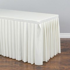 4/ 6/ 8 ft. Fitted Poly Table Skirt for Banquet Table Wedding Event Catering