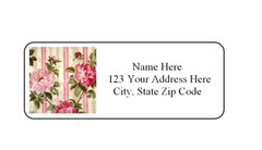 30 Pink & Red Flowers PERSONALIZED RETURN ADDRESS LABELS 1 in X 2 5/8 GLOSSY