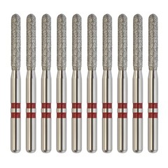 Zirconia Cutting Burs Diamond FG Z881/014F Round End Cylinder Fine Grit Red