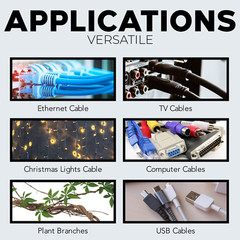 5,000 Pieces 8″ UV Black Nylon Cable Zip Ties Strong with Screw Down Hole