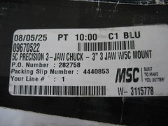 Precision Manual Lathe Chuck 3″, 3 Jaws, 5C Mount, Self-Centering 230-6003 -NEW-