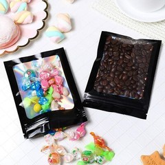 100/200 Holographic Mylar Foil Bags Smell Proof Resealable Zip Pouches Black