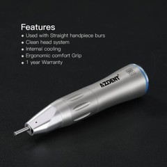 AZDENT Dental Optic Fiber LED Low Speed Handpiece 1:1 Straight Inner Water Spray