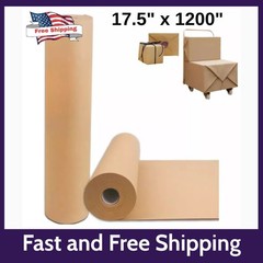 17.5″ x 1200” Brown Kraft Paper 50 lb Basis Thick Roll Packaging Shipping NEW**