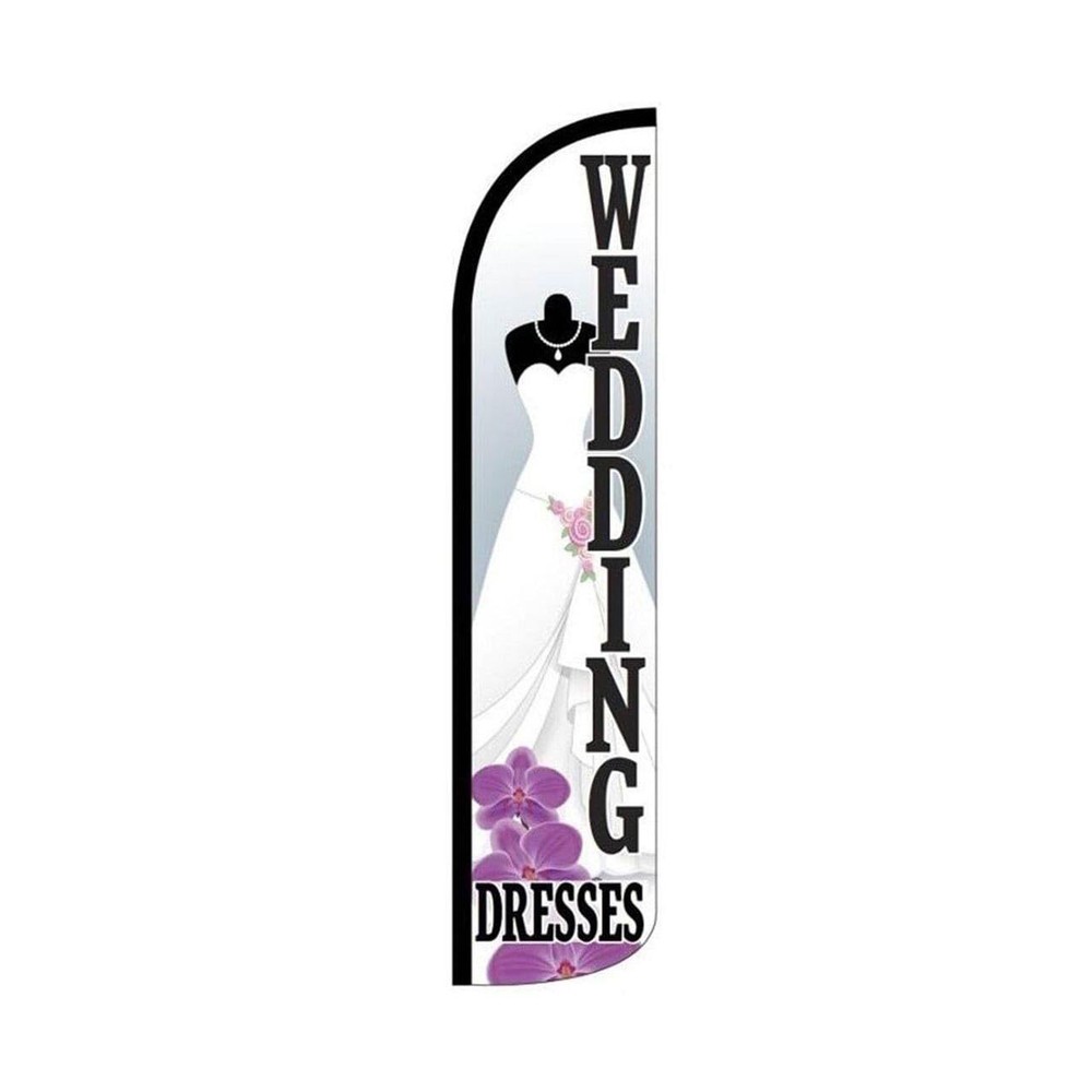 Wedding Dresses Swooper Flutter Feather Flag | 3ft W x 11.5ft Tall