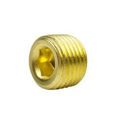 5 Pack 1/8″ Pipe Plug Countersunk Hex Head Style Male NPT Brass Pipe End Fitting
