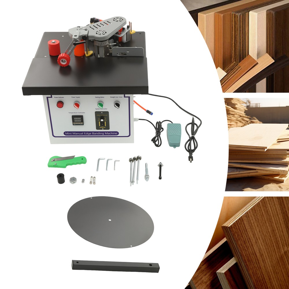 1200W Portable Edge Bander Machine Double Side Gluing Wood Banding Machine 110V