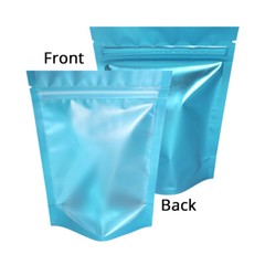 5x7in Matte Clear Front Blue Back Mylar Stand up Zip Lock Pouch Bag w/ Machine