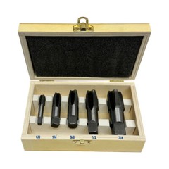 5 Pc NPT Pipe Tap Set Size 1/8”, 1/4”, 3/8”, 1/2”, 3/4” NPT Threader Set