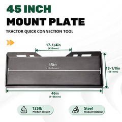 1/4″ 5/16″ 3/8″ 1/2″ Quick Tach Attachment Skid Steer Mount Plate Adapter Loader