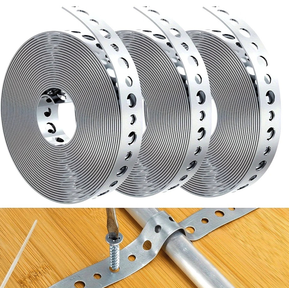 1pc Galvanized Steel Perforated Metal Tape Multi-Slot Pipe Support – NEW