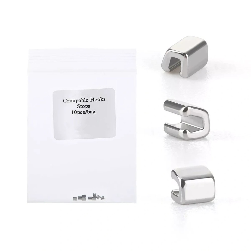10 Pcs/Pack Dental Orthodontic Crimpable Hooks Stops Metal Stop for Arch Wire