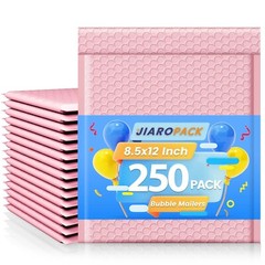 Poly Bubble Mailers 8.5×12 250pc Padded Envelope 8.5×11 Bubble Bag #2 Light Pink