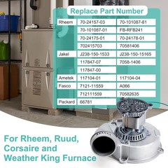 Fasco FB-RFB241 Inducer Blower Fan Motor for Rheem Ruud Jakel Ametek 115V