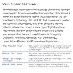 Vein Finder High Resolution Image Multiple Color/Multiple Depth Display US STOCK