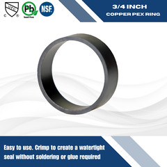 100 Pcs. 3/4″ Pex Copper Ring, 3/4 Inch Pex Ring, Pex B Crimp Ring Lead Free