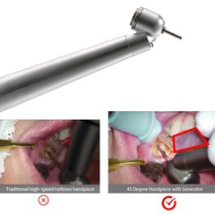 45 Degree LED E-generator Dental High Speed Handpiece Push 2 Hole for NSK AC2