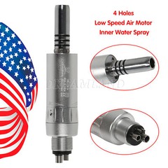 1-10x Dental Slow Speed Air Motor Handpiece Inner Water Spray 4Hole