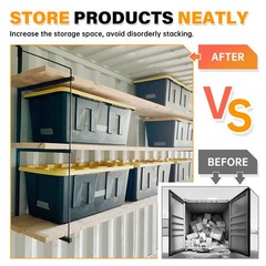 4 Pack Black Cargo Shipping Container Shelving Shelf Brackets Universal Fitment