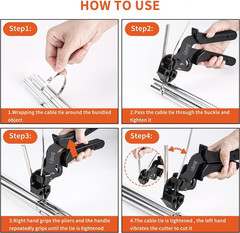 Metal Tie Wrap Gun Kit,Stainless Steel Cable Tie Gun and 100PCS 4.6 X 270Mm Stai