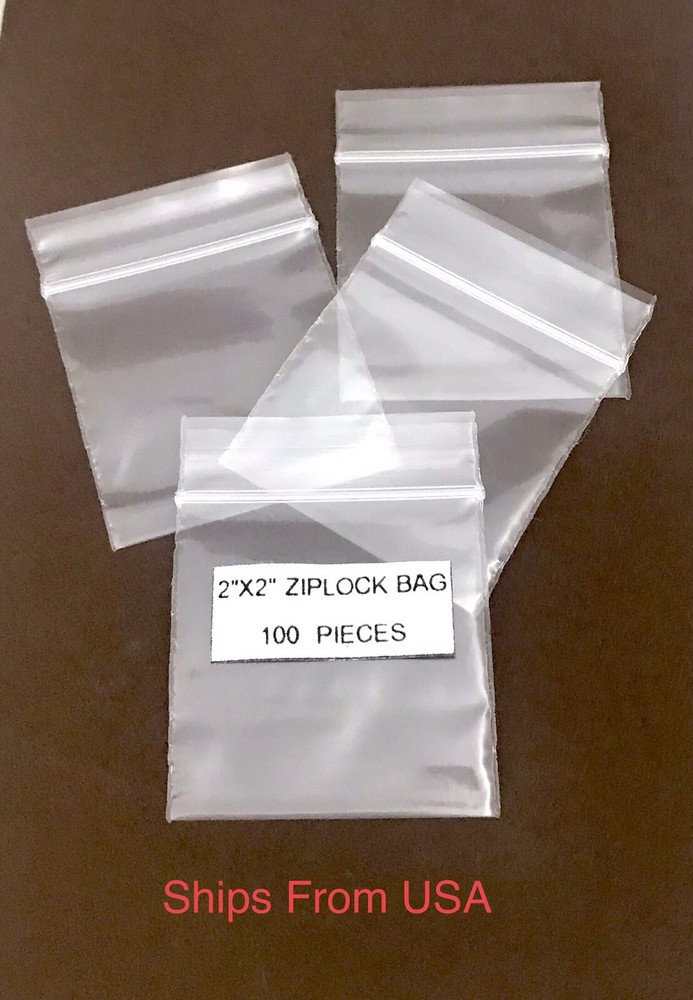 Clear Zip Seal Plastic Bags 2″ x 2″ Jewelry Zipper Baggies 2 Mil 100 count