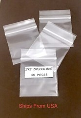 Clear Zip Seal Plastic Bags 2″ x 2″ Jewelry Zipper Baggies 2 Mil 100 count